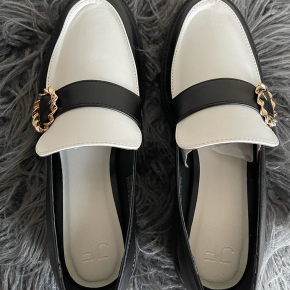 JustFab Black & White Embellished Loafer - Picture 2 of 9